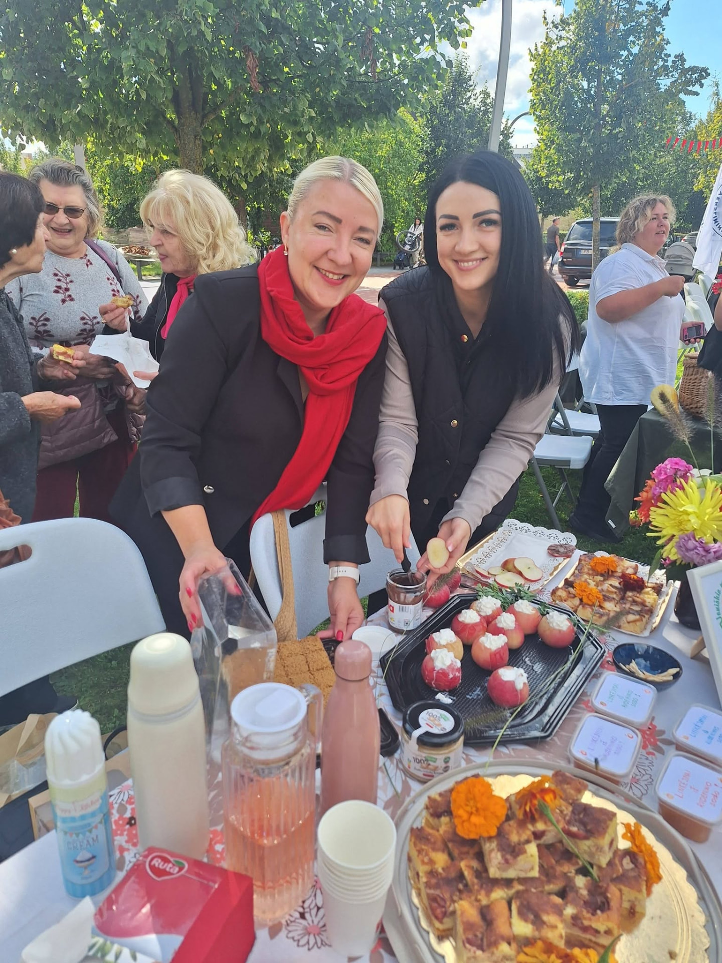 Association members at a community fair table in Joniškis
